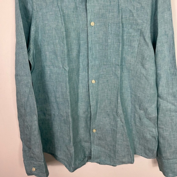 M&S COLLECTION Pure Linen Shirt Mint Sz S - Picture 6 of 13